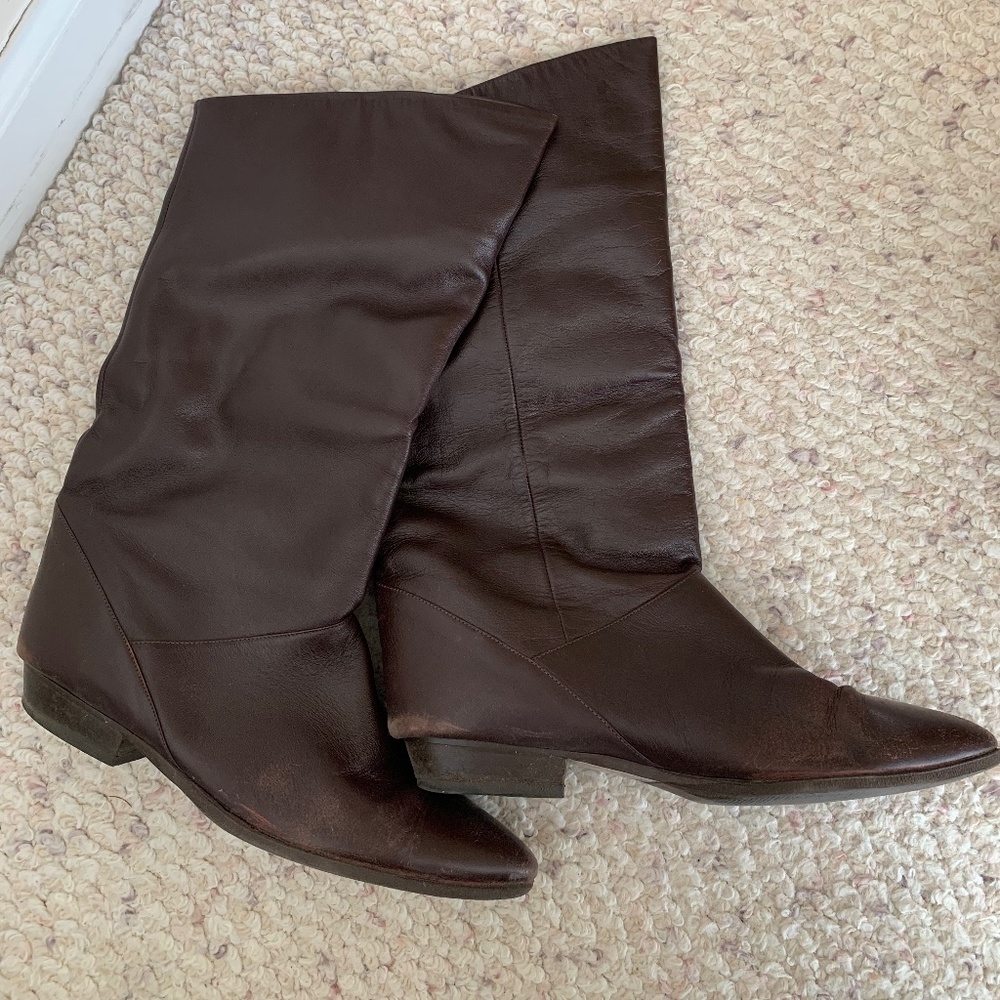 Vintage 80s brown boots size 10
